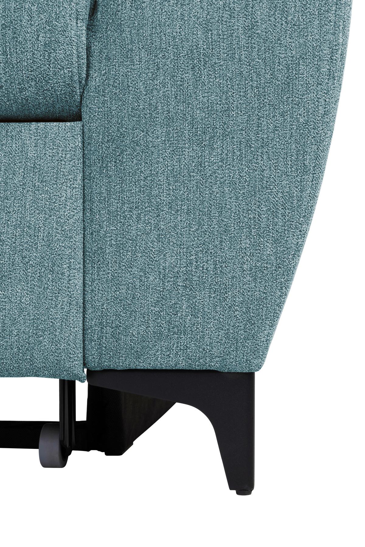 Ecksofa Lapis Petrol S: 217/255 Cm - Petrol/Schwarz, KONVENTIONELL, Textil (217/255cm) - MID.YOU