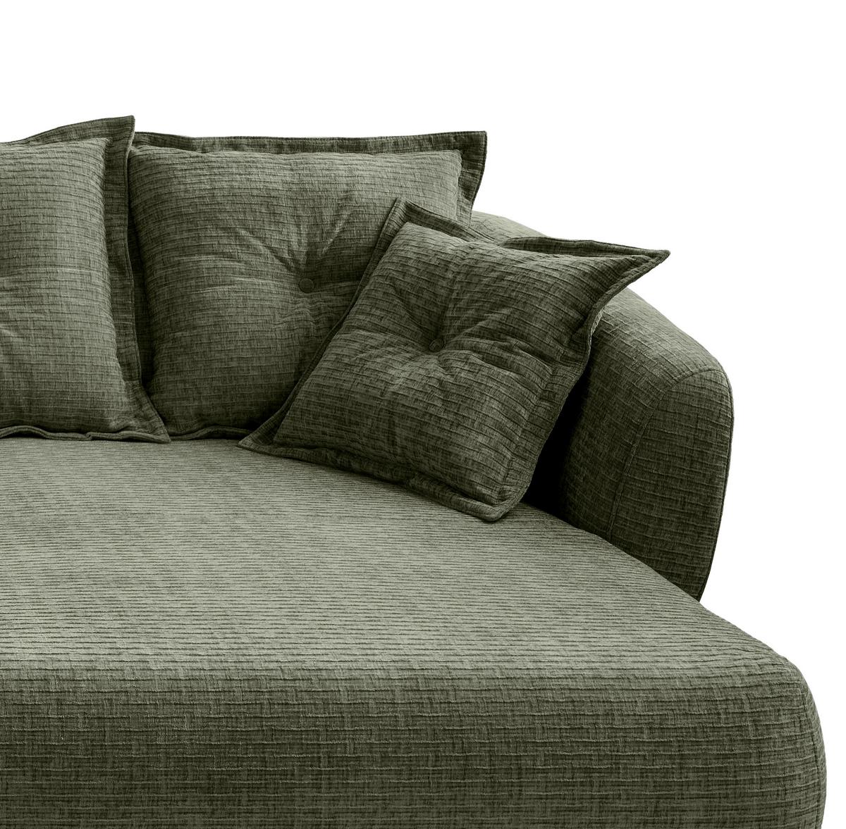 Ecksofa Baggio Olivgrün S: 277x162 cm - Schwarz/Olivgrün, MODERN, Textil (277/162cm) - Livetastic