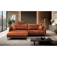 Ecksofa Whisper Rostfarben S:196x264cm - Rostfarben/Goldfarben, Design, Textil (196/264cm) - MID.YOU