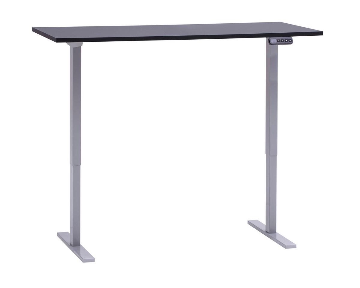 SCHREIBTISCH Metz Anthrazit L: 138cm - Anthrazit/Alufarben, MODERN, Holzwerkstoff/Metall (138/60/72,7-117,2cm) - MID.YOU