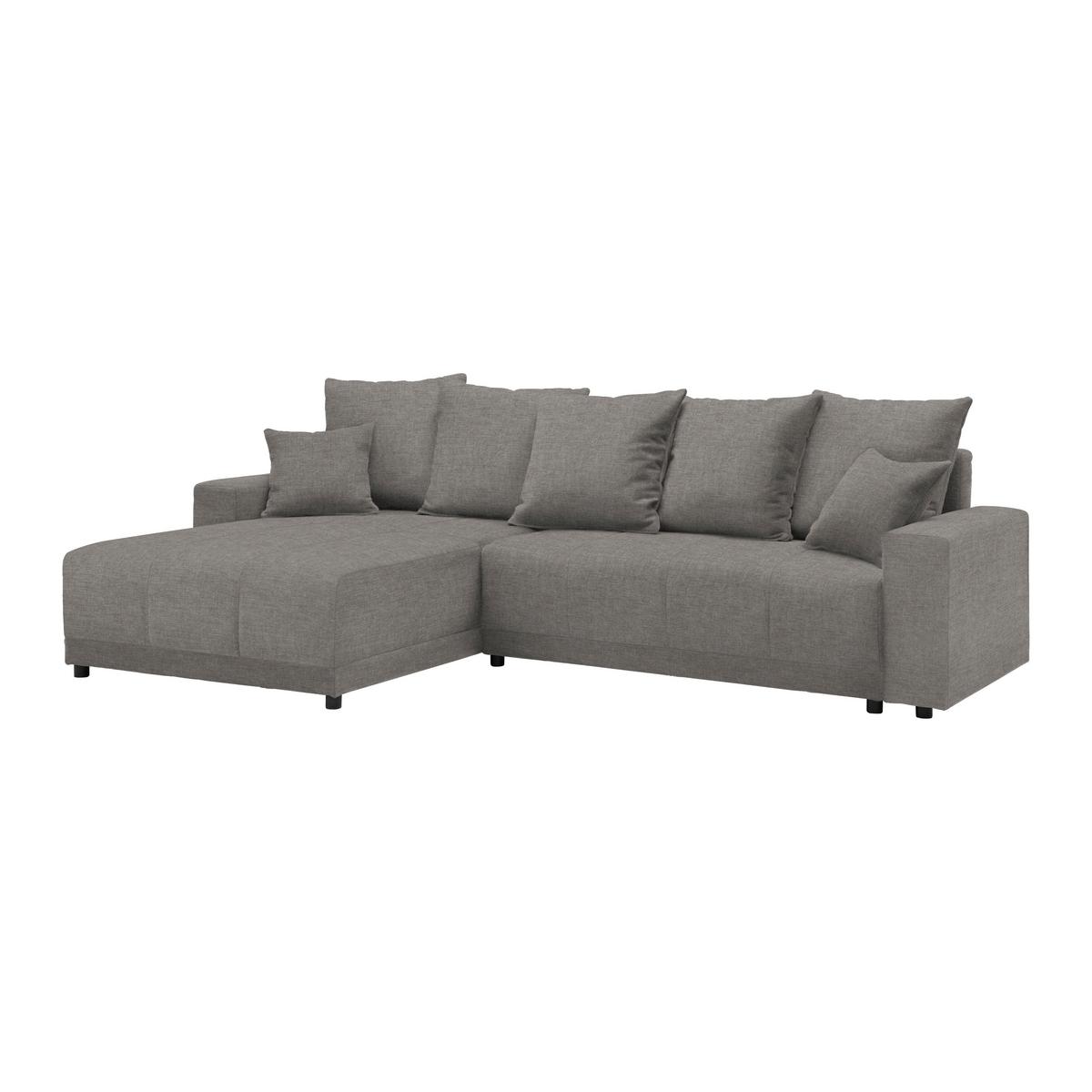 Rohová sedačka ALATRI, oboustr.,tmavě šedá,s polštáři - černá/zelená, Moderní, textil/plast (289/90/176cm) - Based