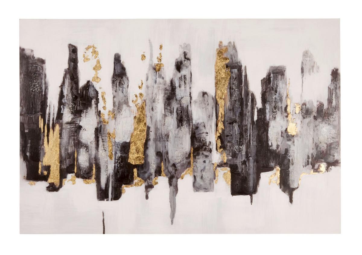 MALBA NA PLÁTNĚ Acryl, 120/80cm - šedá/černá, dřevo/textil (120/80cm) - Premium Living