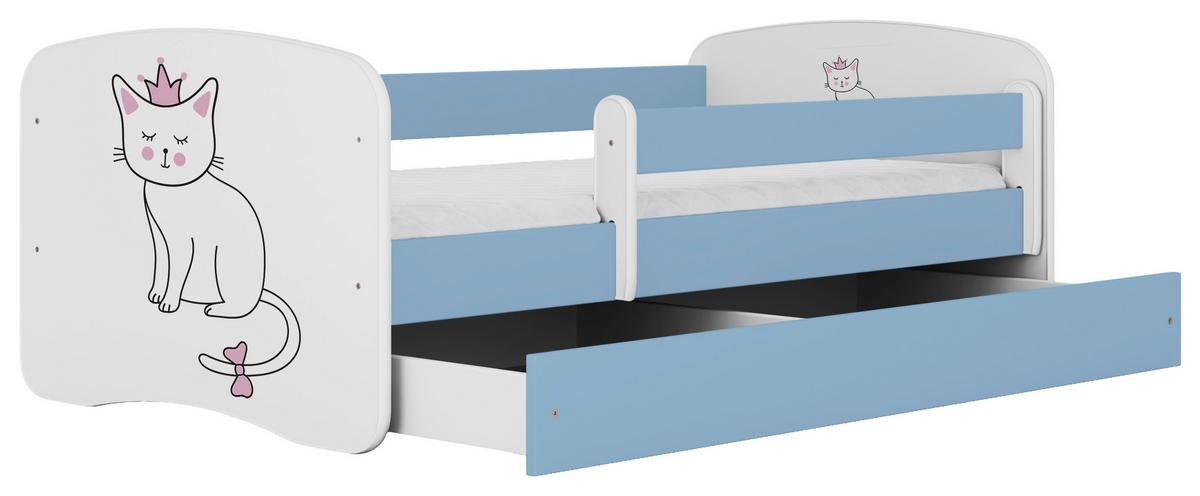 Kinder-/Juniorbett Babydreams inkl. Matratze 80x160 - Blau/Birkefarben, MODERN, Holz/Holzwerkstoff (80/160cm) - MID.YOU