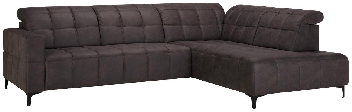 Rohová sedačka PANAMA, pravá, antracitová - čierna/antracitová, Konventionell, kov/textil (304/216cm) - Premium Living