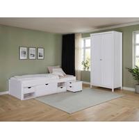 EINZELZIMMER Chilly Weiß 3-teilig - Weiß/Naturfarben, MODERN, Holz - MID.YOU