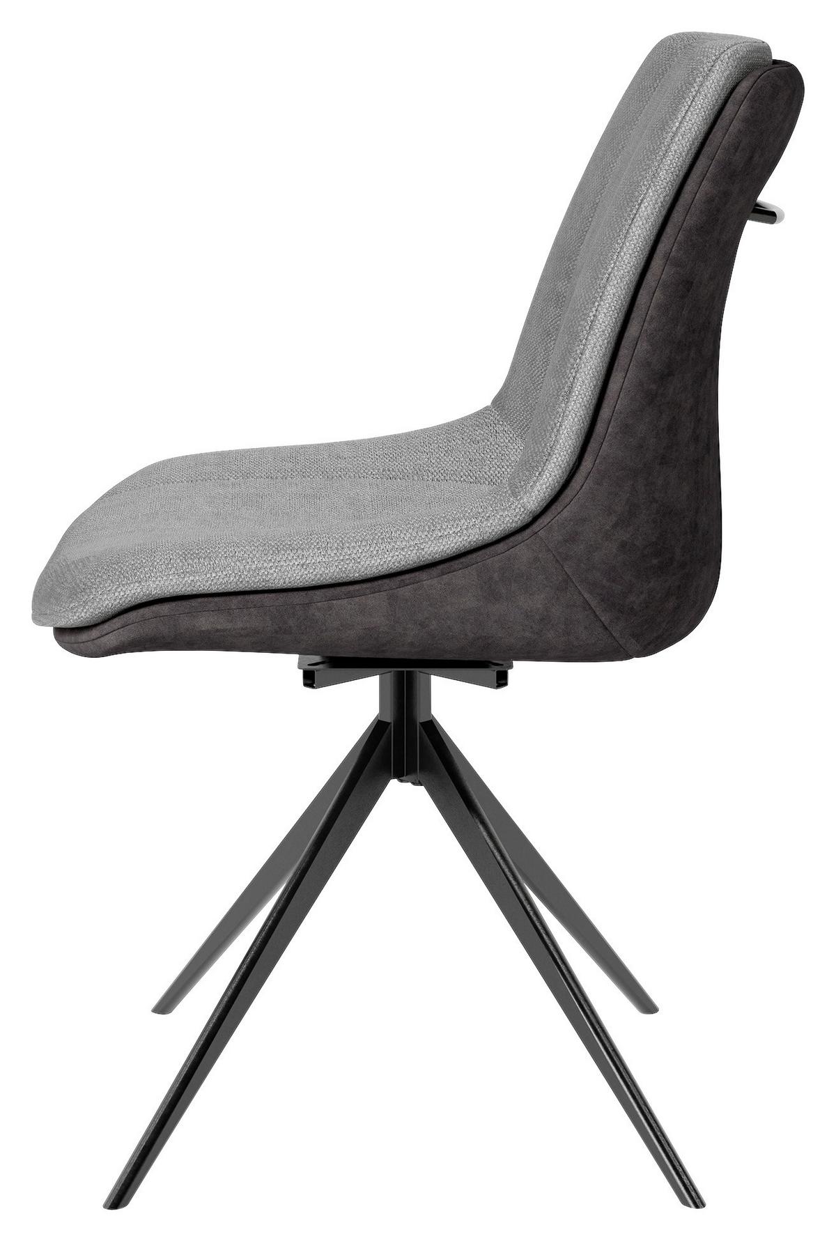 Stuhl-Set Phoenix - Hellgrau/Schwarz, MODERN, Textil/Metall (50/88/62cm) - MID.YOU
