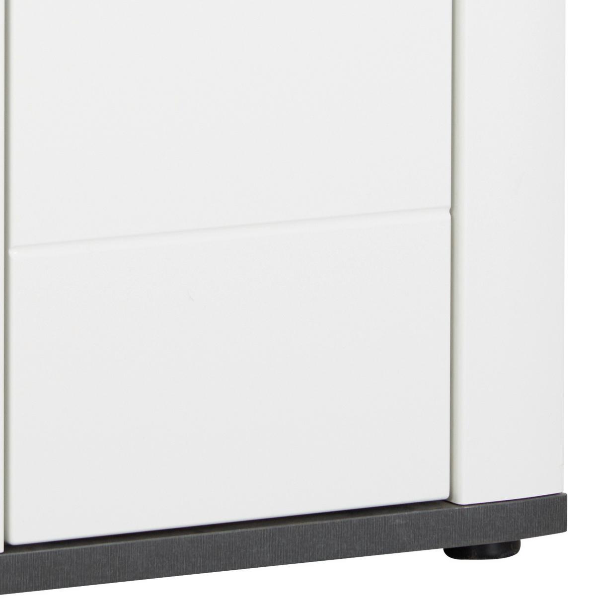 Unterschrank Mit Soft-Close + Led Alassio B: 42,4 cm, Weiß - Schwarz/Weiß, MODERN, Holzwerkstoff (42,4/81,8/33cm) - Luca Bessoni