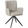 Armlehnstuhl Xilo Schwarz/beige Gepolstert - Beige/Schwarz, LIFESTYLE, Holz/Textil (60/89/63cm) - MID.YOU