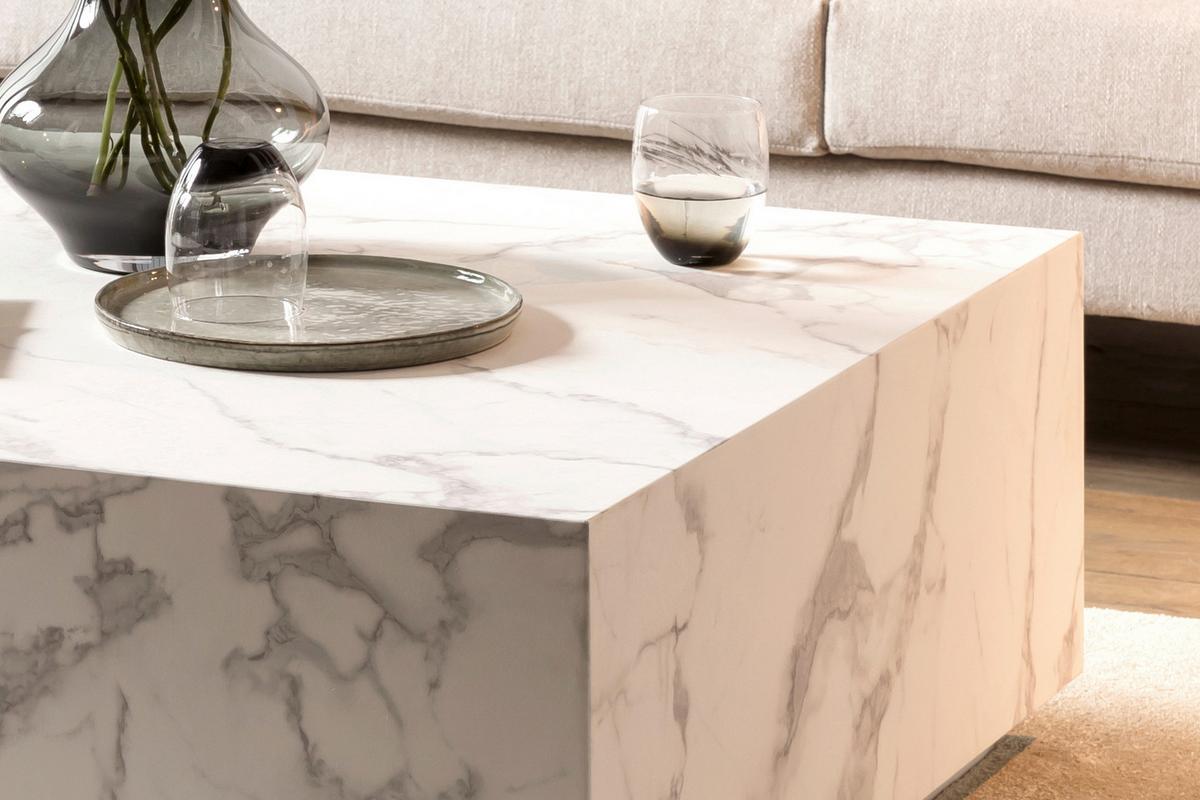 Couchtisch Weiß L: 90 Cm - Weiß, Design, Holzwerkstoff (90/90/35cm) - Livetastic