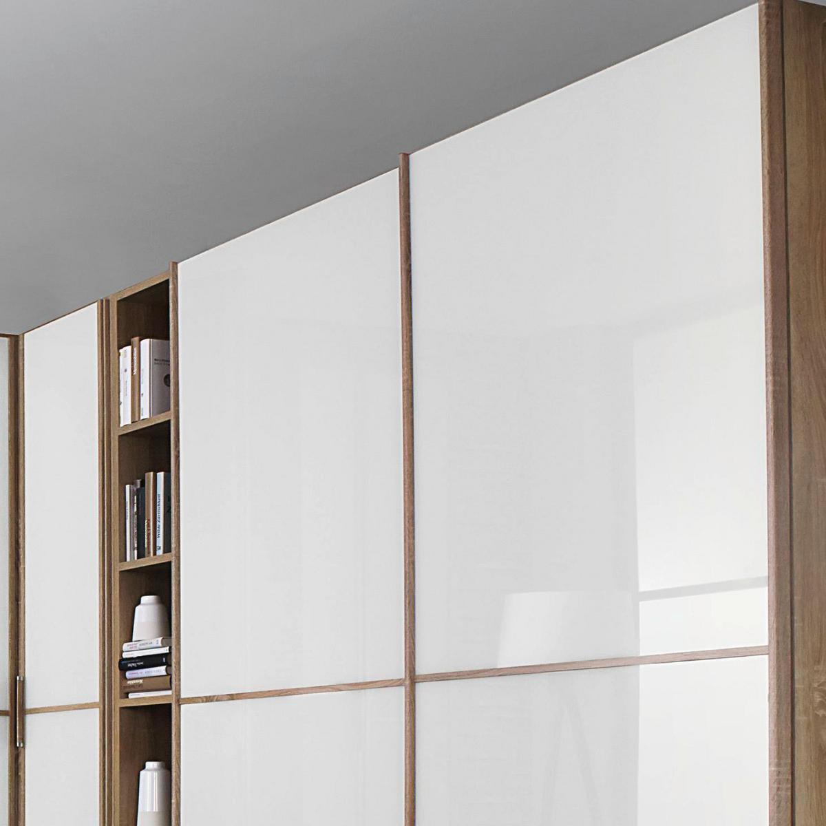 Eckschrank Mit Spiegel 271x363cm Essensa Weiß/Eichef. - Eichefarben/Weiß, Design, Holzwerkstoff (271/363cm) - Rauch Möbel