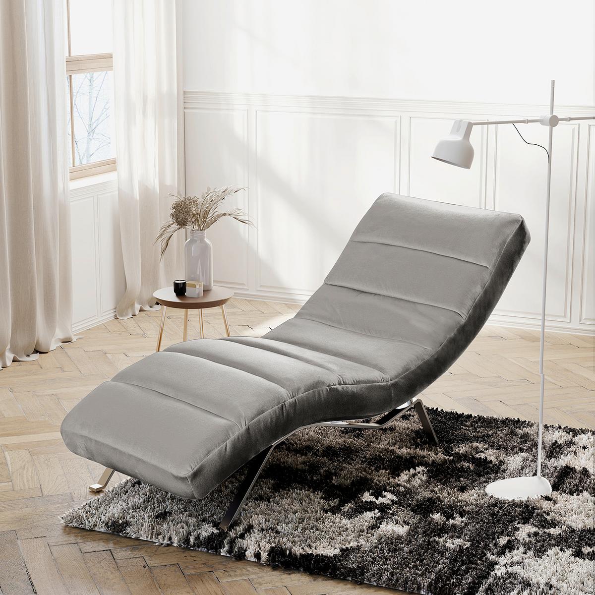 Relaxliege Swing Silver Dunkelgrau B: 65 Cm - Dunkelgrau/Silberfarben, Design, Textil (65/65-95/171cm) - Livetastic