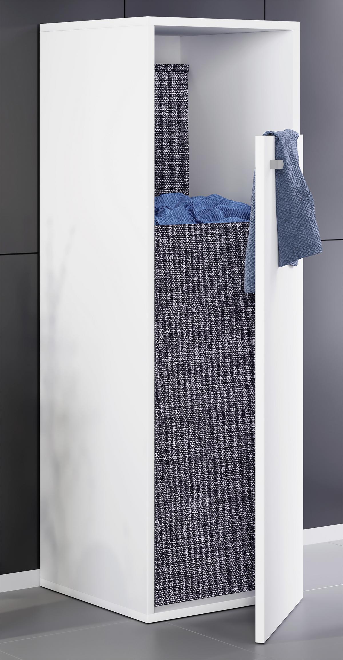 Midischrank Klidas XL B: 40 cm Weiß - Schwarz/Weiß, MODERN, Holzwerkstoff (40/110/39cm) - MID.YOU