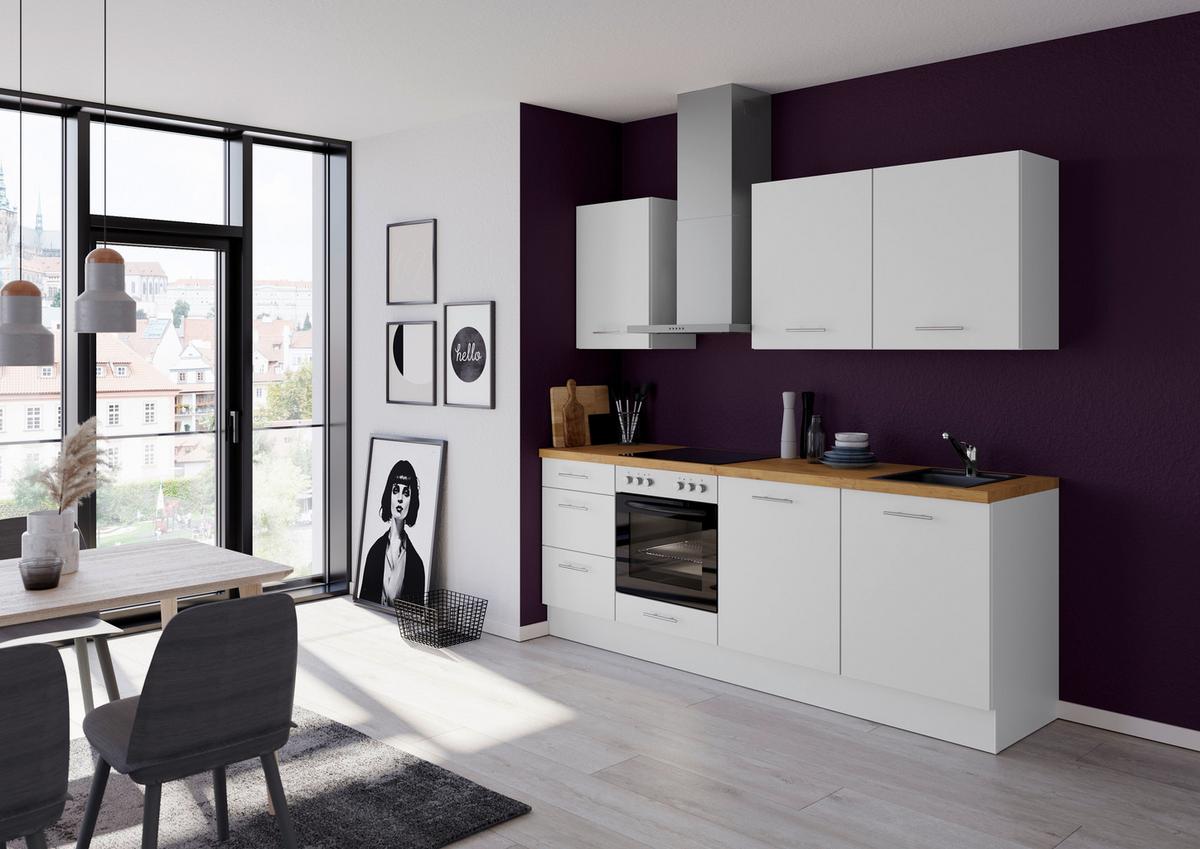Küchenleerblock Ip3150 - Eichefarben/Weiß, Design, Holzwerkstoff (230cm) - Impuls