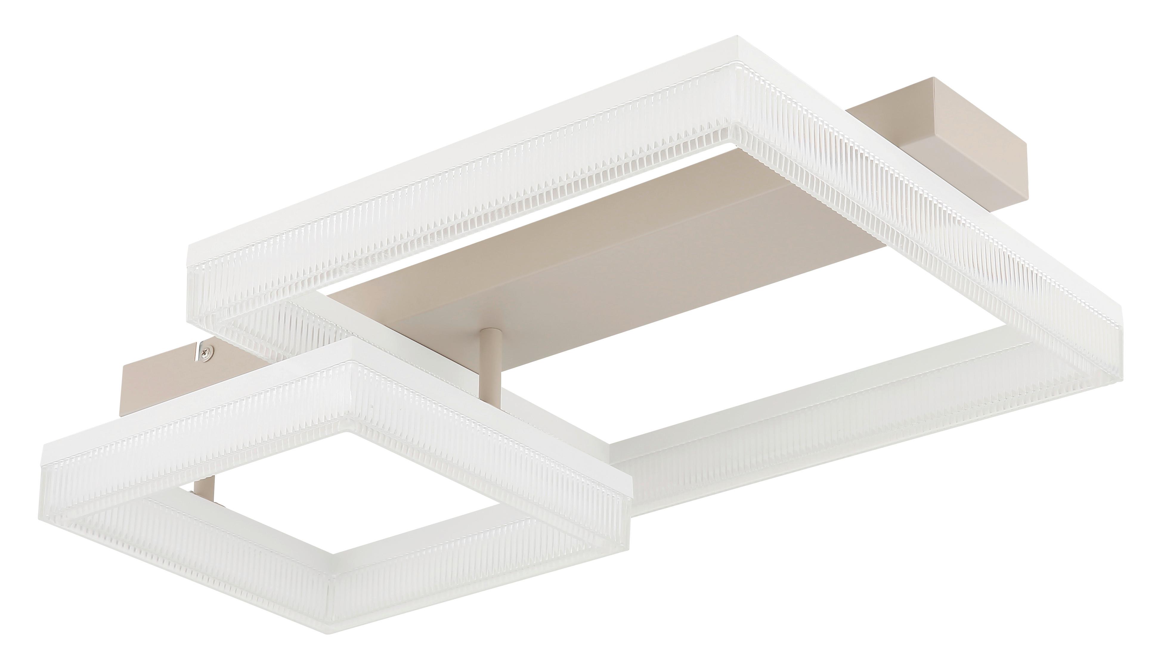 LED-Deckenleuchte 3000k, 24w - Sandfarben/Transparent, Design, Kunststoff/Metall (53/33/12,3cm) - Globo