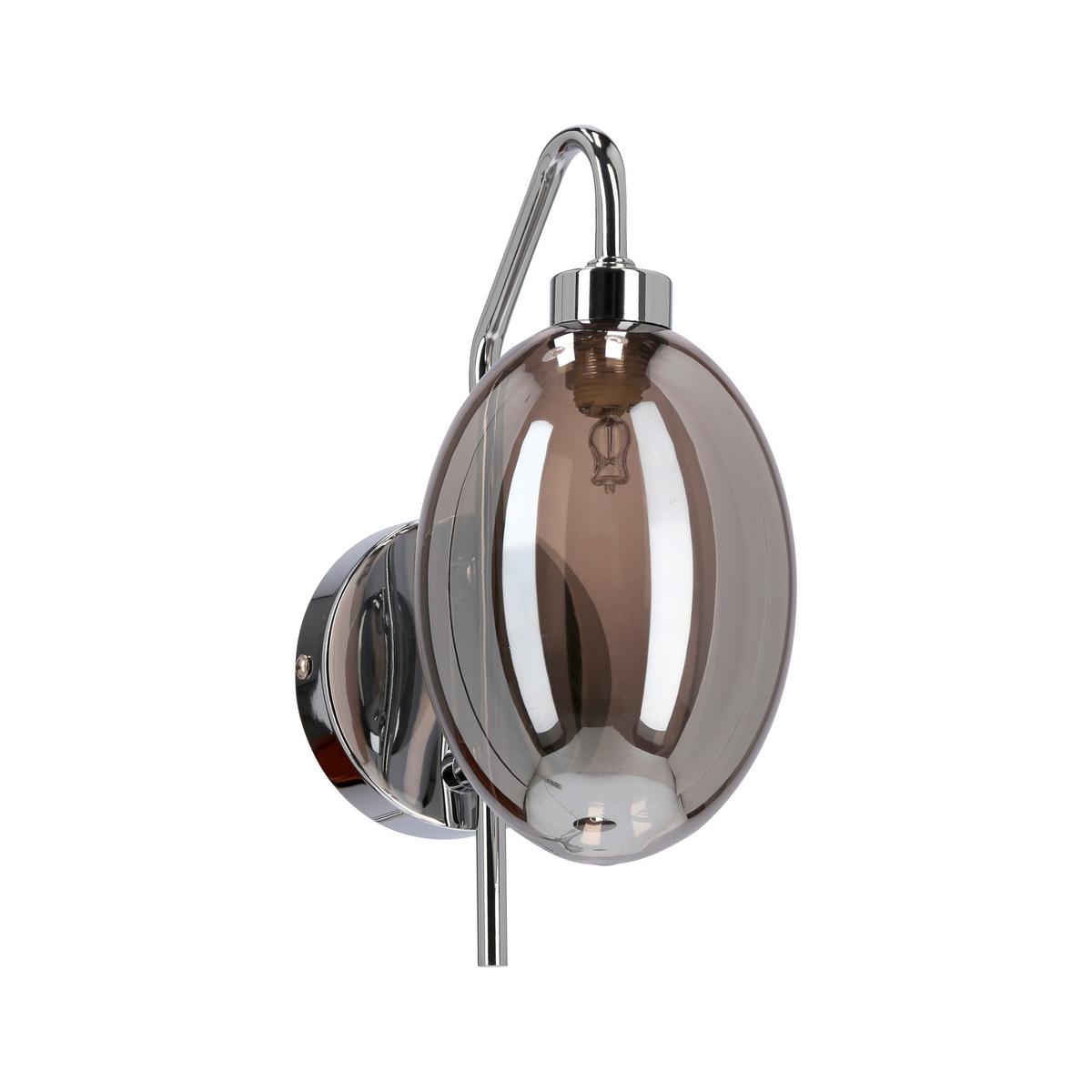 Wandleuchte 50401225 Lukka - Chromfarben/Edelstahlfarben, Design, Glas/Metall (17/10/25cm)