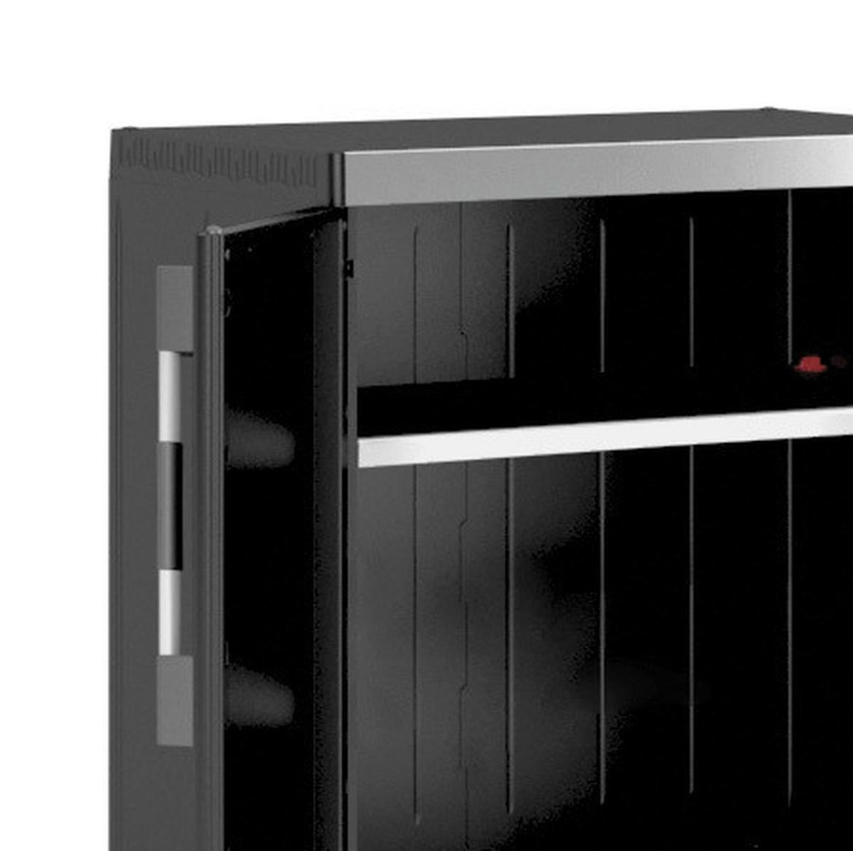Werkzeugschrank E-com Xl Garage B:54cm Schwarz/silber - Silberfarben/Schwarz, Design, Kunststoff (89/188/54cm) - Keter