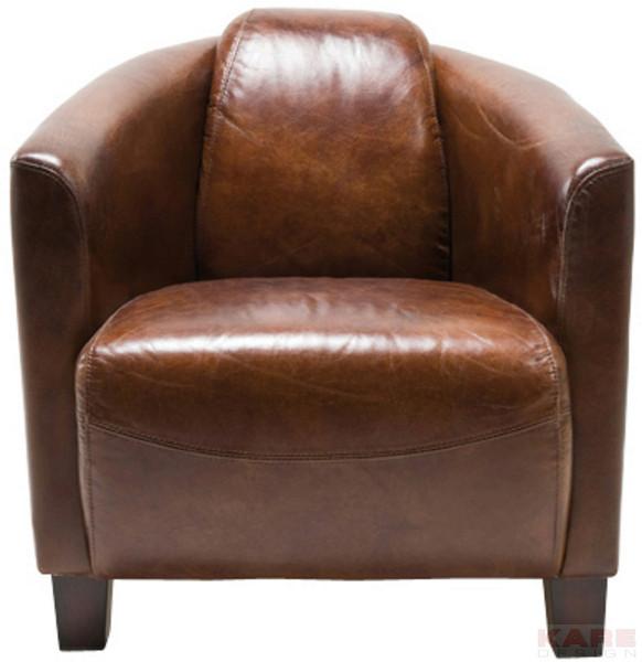 Cocktailsessel Cigar Lounge Brown - Braun, Design, Leder (70/72/83cm) - Kare-Design