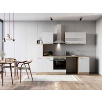 Küchenblock Merle Weiß B: 250 Cm - Eichefarben/Weiß, Basics, Glas/Holzwerkstoff (250cm) - Respekta