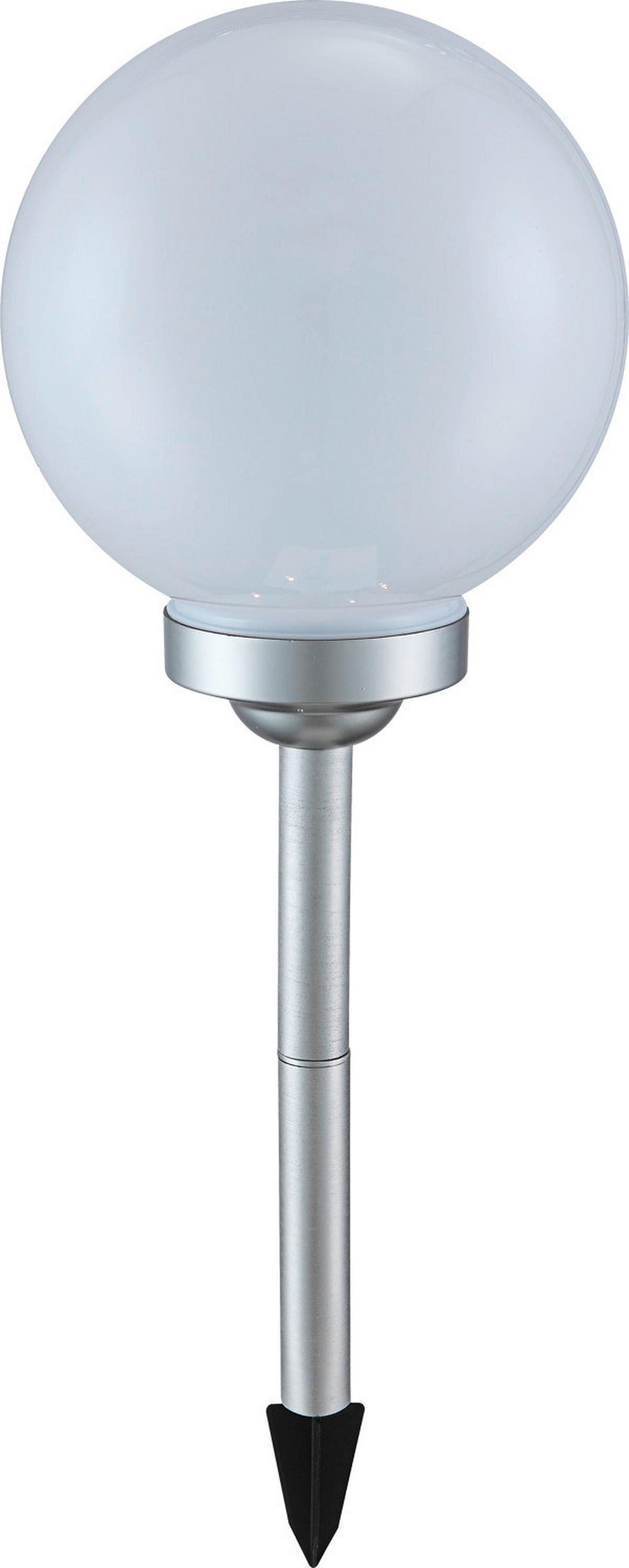 Solarleuchte 3378 - Silberfarben/Weiß, Basics, Kunststoff (30/70cm) - Globo