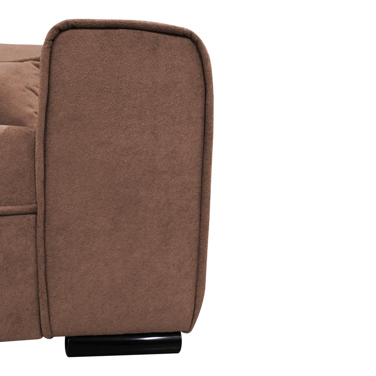 Ecksofa Classic Altrosa 175x270 Cm - Schwarz/Altrosa, Design, Textil (175/270cm) - MID.YOU