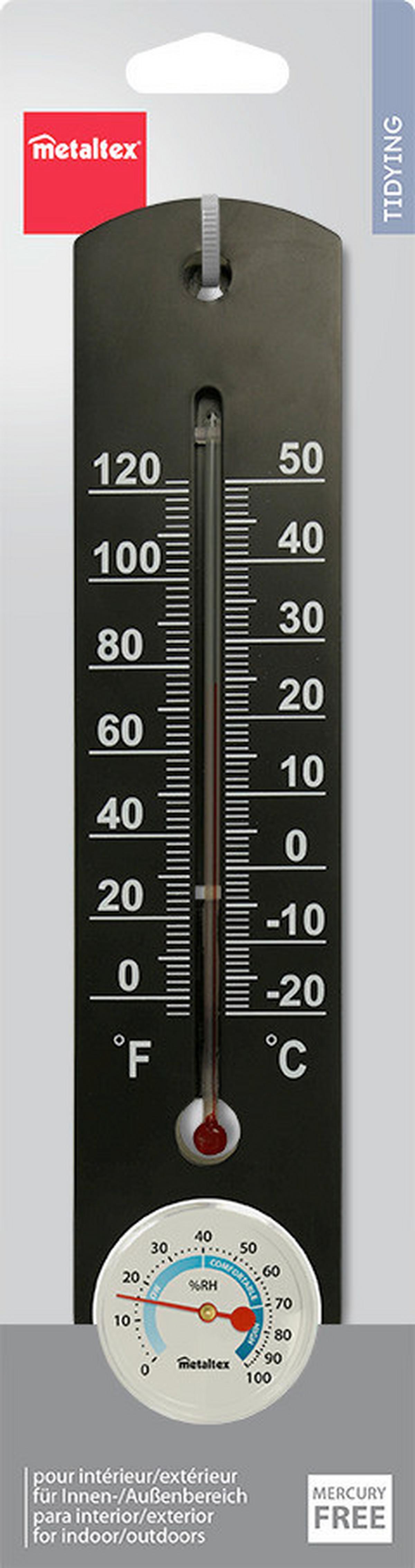 Hőmérő Higrometer - fekete, műanyag - Metaltex