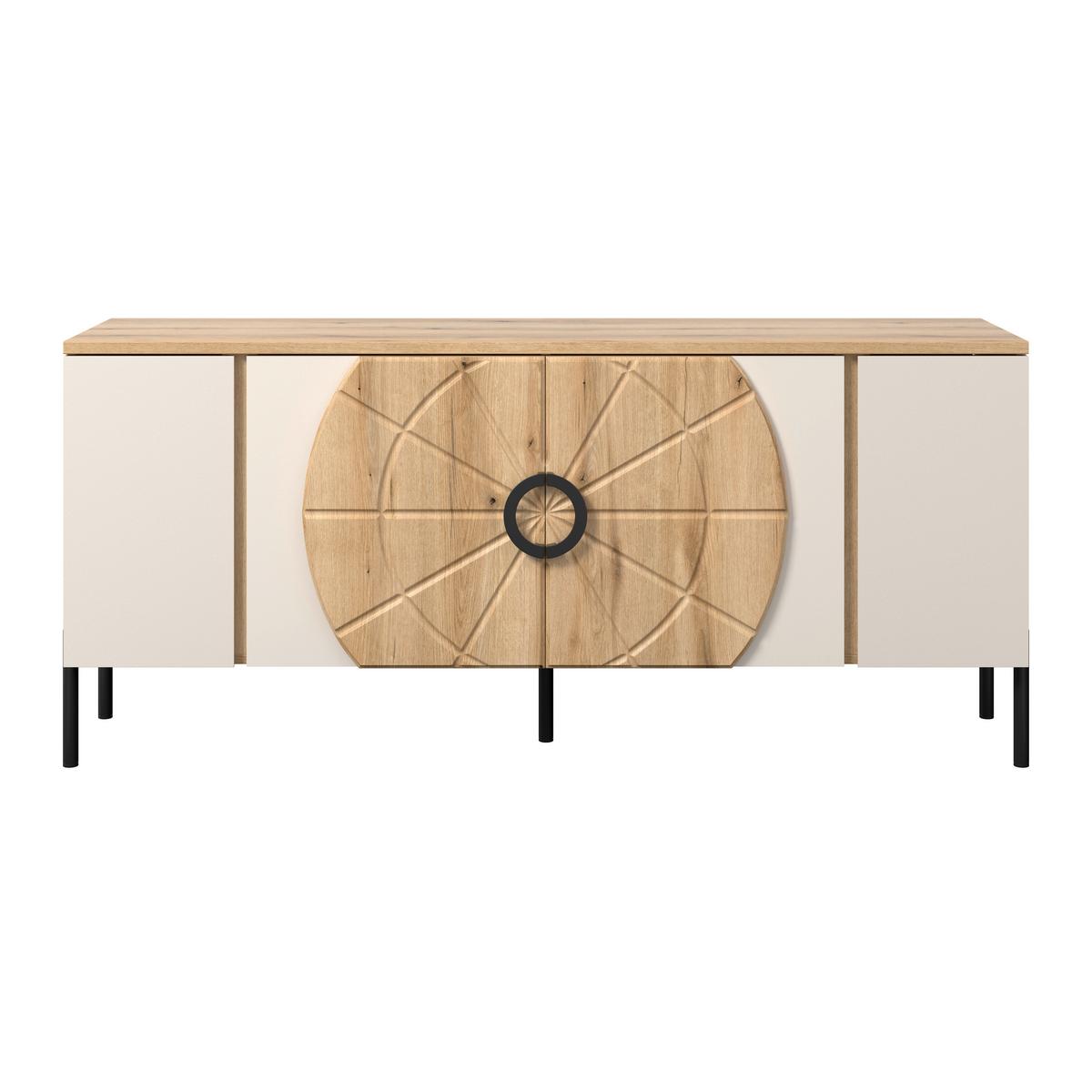 Phonotisch Hong Kong Eichefarben Kaschmir B: 160 cm - Kaschmir/Eichefarben, Trend, Holzwerkstoff (160/71,9/37,5cm)
