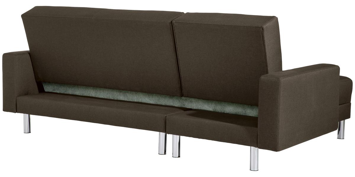 Ecksofa mit Schlaffunktion Just Fashion Braun - Chromfarben/Braun, KONVENTIONELL, Textil (152/230cm) - Max Winzer