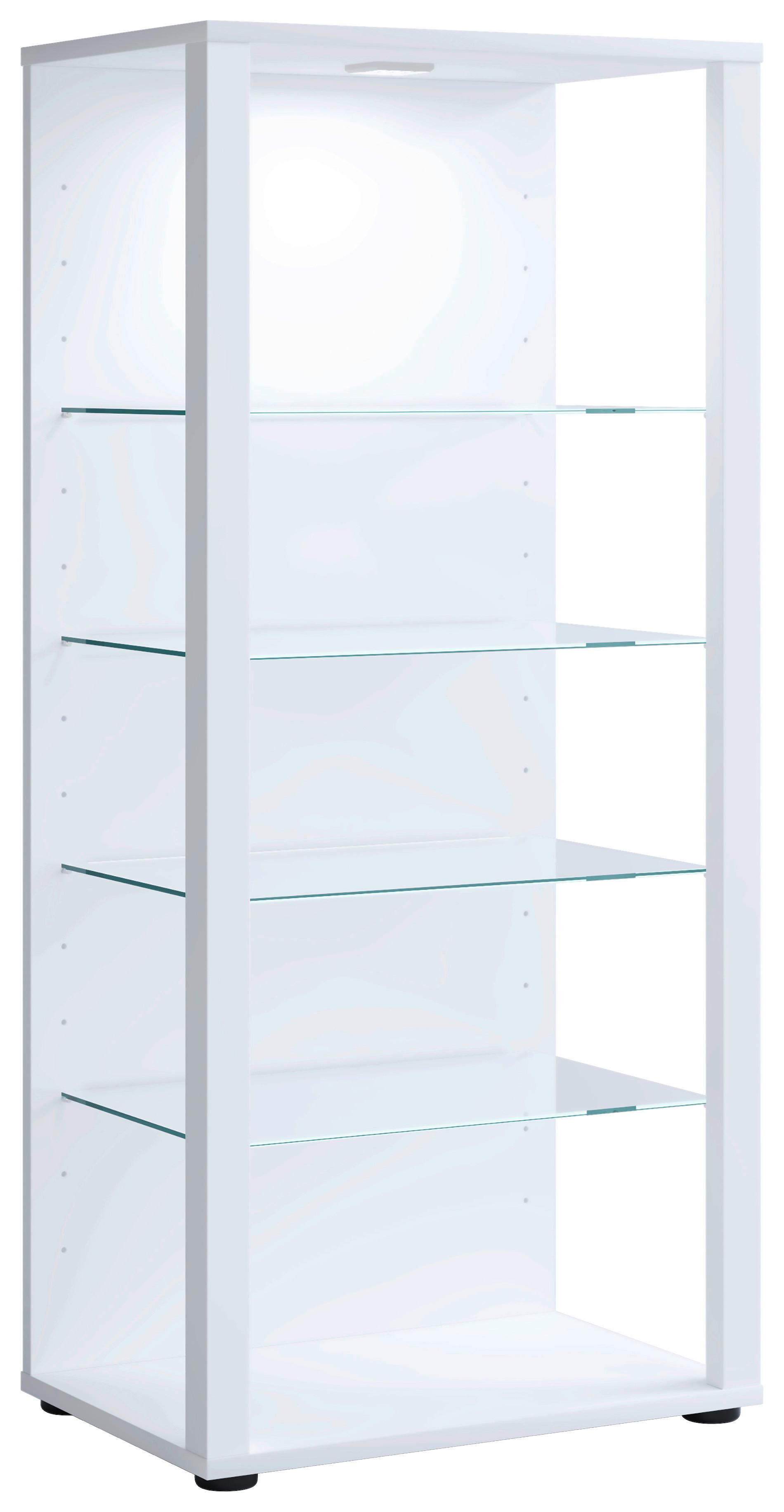Vitrine Glasol B: 51,8 cm Weiß - Schwarz/Weiß, MODERN, Glas/Holzwerkstoff (51,8/114,5/34,8cm) - MID.YOU