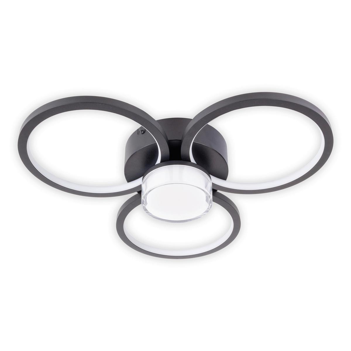 Led-deckenleuchte 1403822 Cimo - Schwarz/Weiß, KONVENTIONELL, Kunststoff/Metall (43.6/9.5cm) - Näve