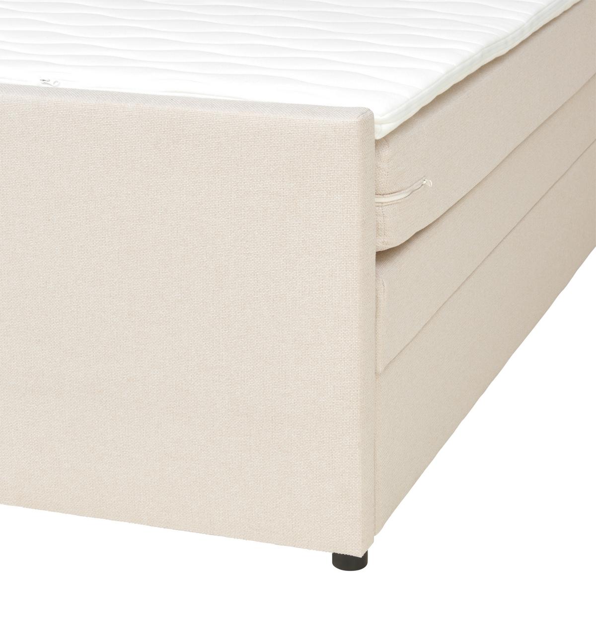 Boxspringbett mit Bettkasten Nida 100x200 cm Creme - Creme/Schwarz, MODERN, Holz/Textil (100/200cm) - MID.YOU