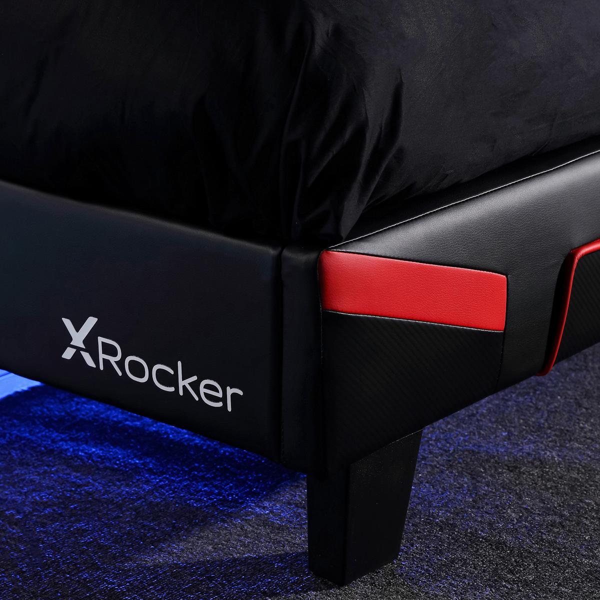 Bett Cerberus - Rot/Schwarz, MODERN, Holzwerkstoff/Kunststoff (90/190cm) - X Rocker