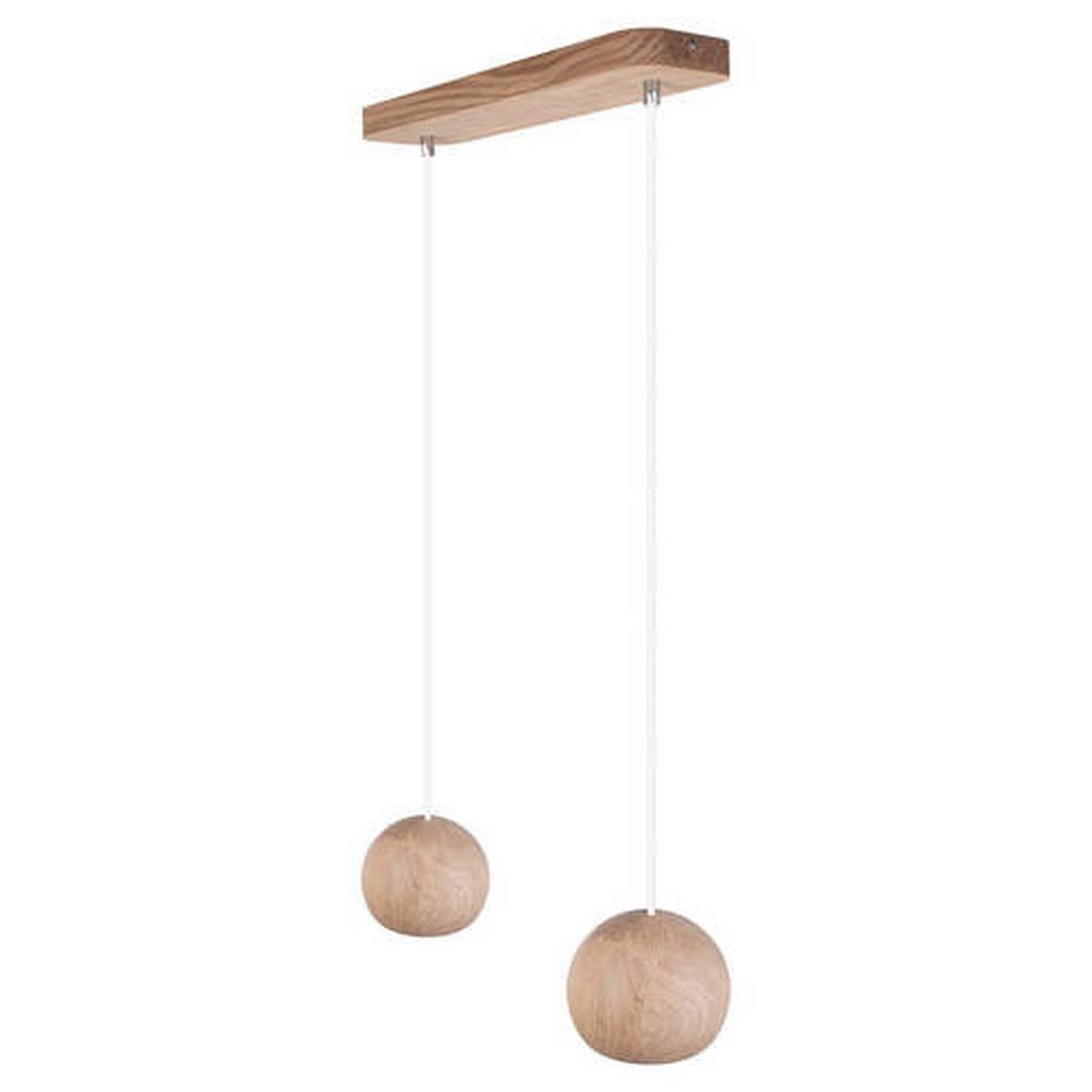 Hängeleuchte 8540209 - Balli-2/ Weiß - Naturfarben, Natur, Holz (42/90cm)
