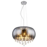 Hängeleuchte Kalla H: 1200 Cm 5- Flammig - Klar/Chromfarben, Basics, Glas/Metall (44/120cm) - Globo