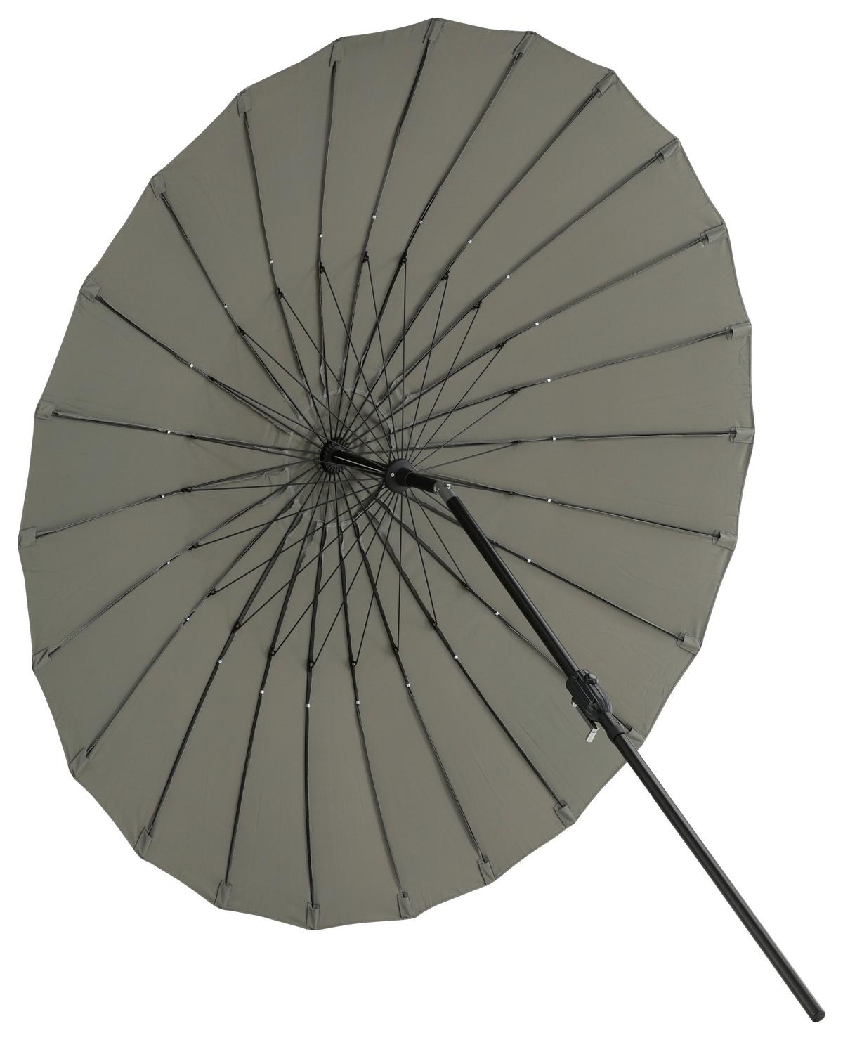 Sonnenschirm DM: 250cm H: 270cm Grau - Grau, KONVENTIONELL (270/270cm) - Gardenson