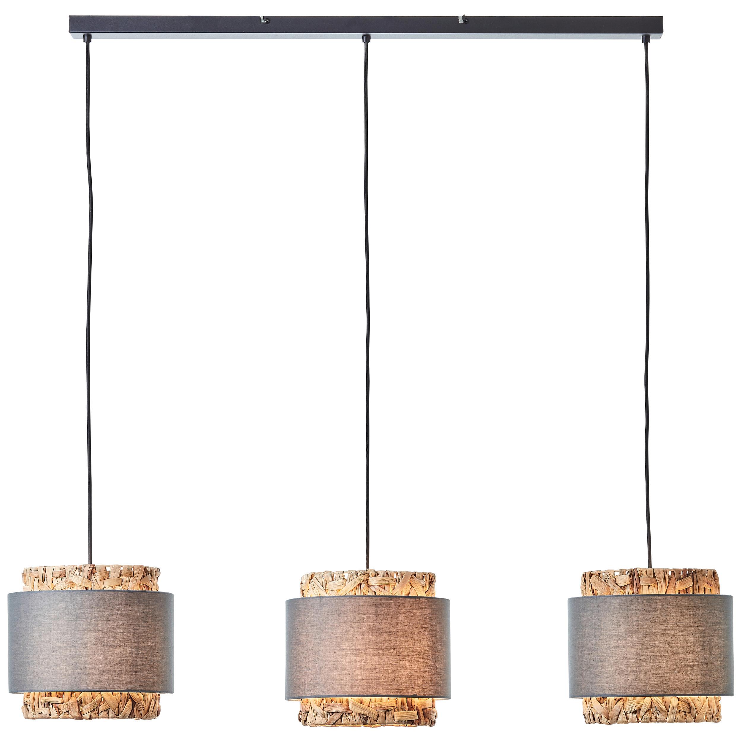 Pendelleuchte 99827/22 Waterlilly - Beige/Grau, Natur, Holz/Textil (120/110/25cm) - Brilliant