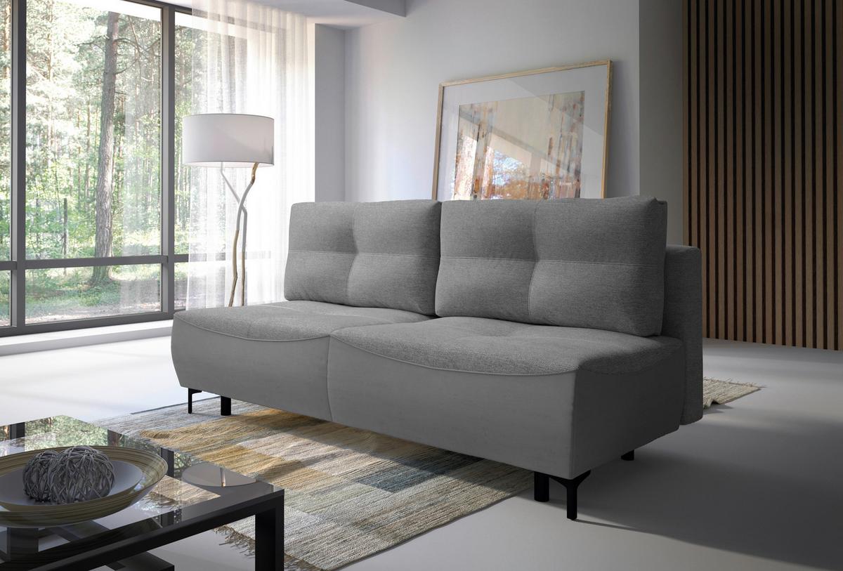 Schlafsofa Wendy - Dunkelgrau/Schwarz, Design, Textil (197/94/96cm) - MID.YOU