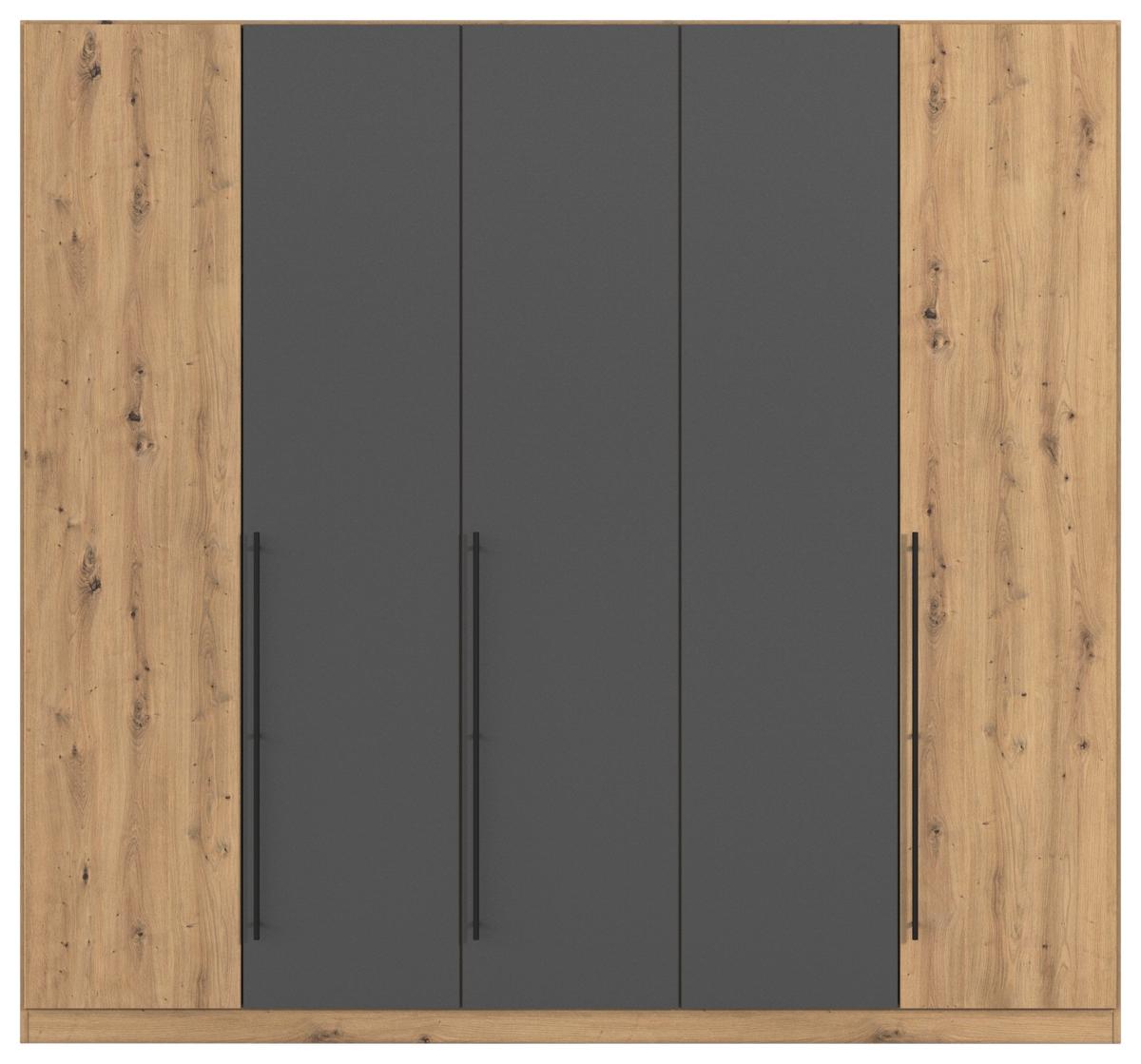 Kleiderschrank Safari B: 226 cm - Eiche Artisan/Grau, KONVENTIONELL, Holzwerkstoff (226/210/54cm)