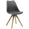 Jídelní židle Lilly s dřevěnýma nohama, šedá - šedá/barvy dubu, Moderní, dřevo/plast (48/81/57cm) - Mömax