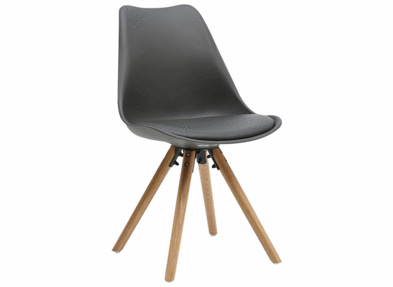 Stolička Lilly - farby dubu/sivá, Moderný, drevo/plast (48/81/57cm) - Modern Living Stolička Lilly - farby dubu/sivá, Moderný, drevo/plast (48/81/57cm) - Modern Living