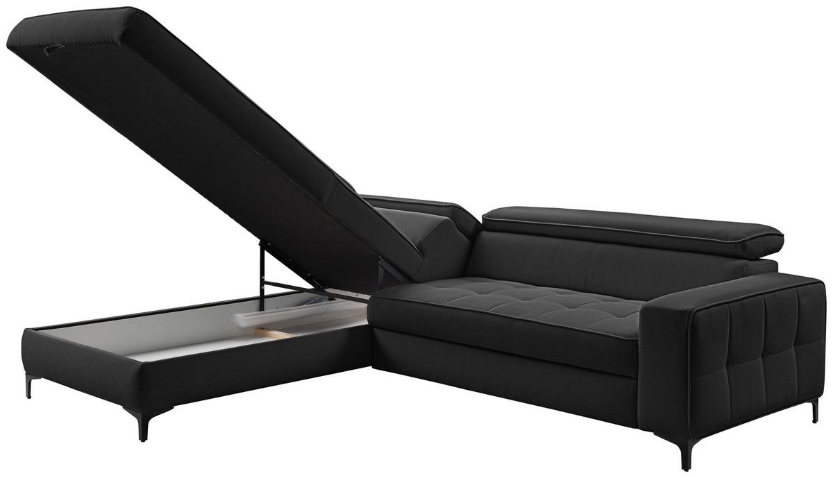 Ecksofa Nala Anthrazit S: 203x251cm - Anthrazit/Schwarz, Design, Textil (203/251cm) - MID.YOU