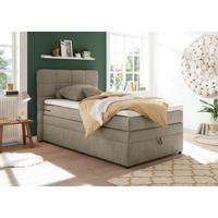 Boxspringbett Mit Topper & Bettkasten 120x200 Tacoma 3 - Sandfarben, KONVENTIONELL, Textil (120/200cm) - MID.YOU