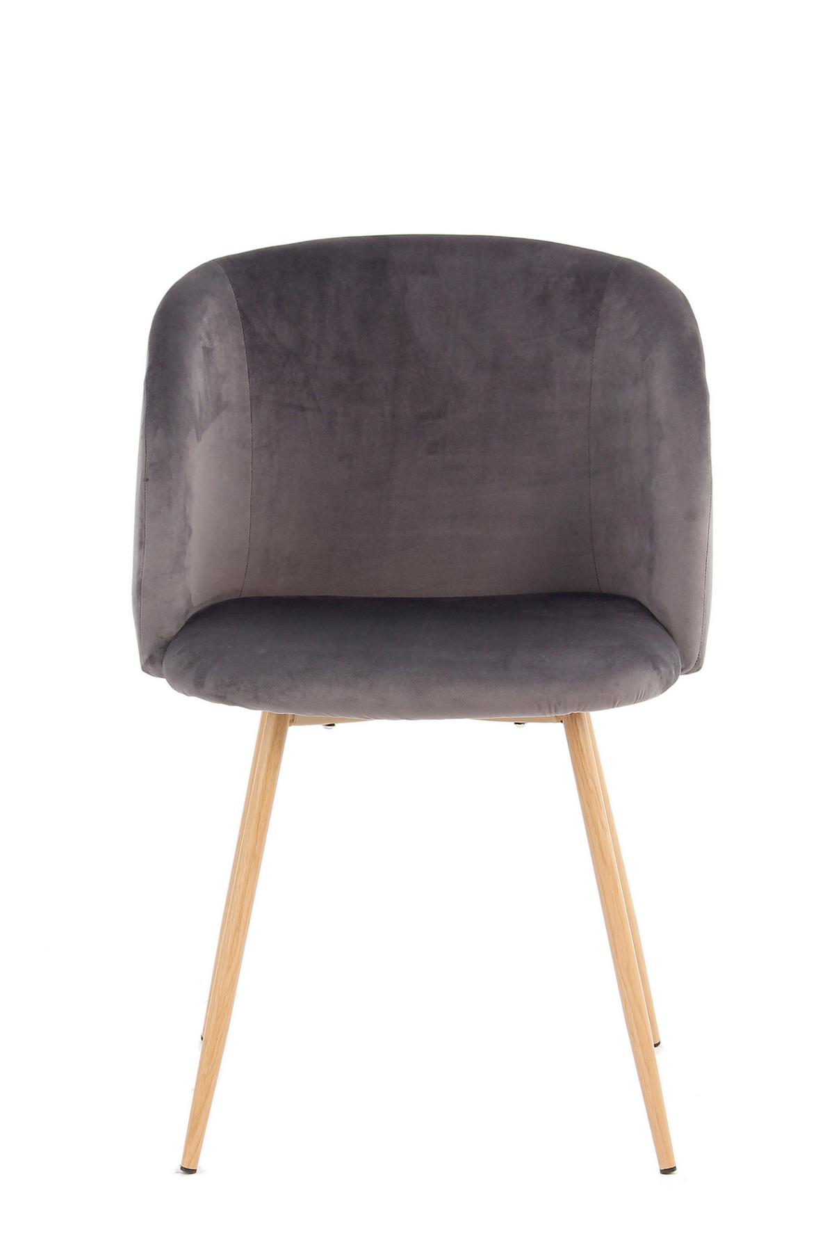 Schalenstuhl Celina Grau Gepolstert 2er-Set - Grau, Design, Kunststoff/Metall (54/84/56cm) - Kayoom