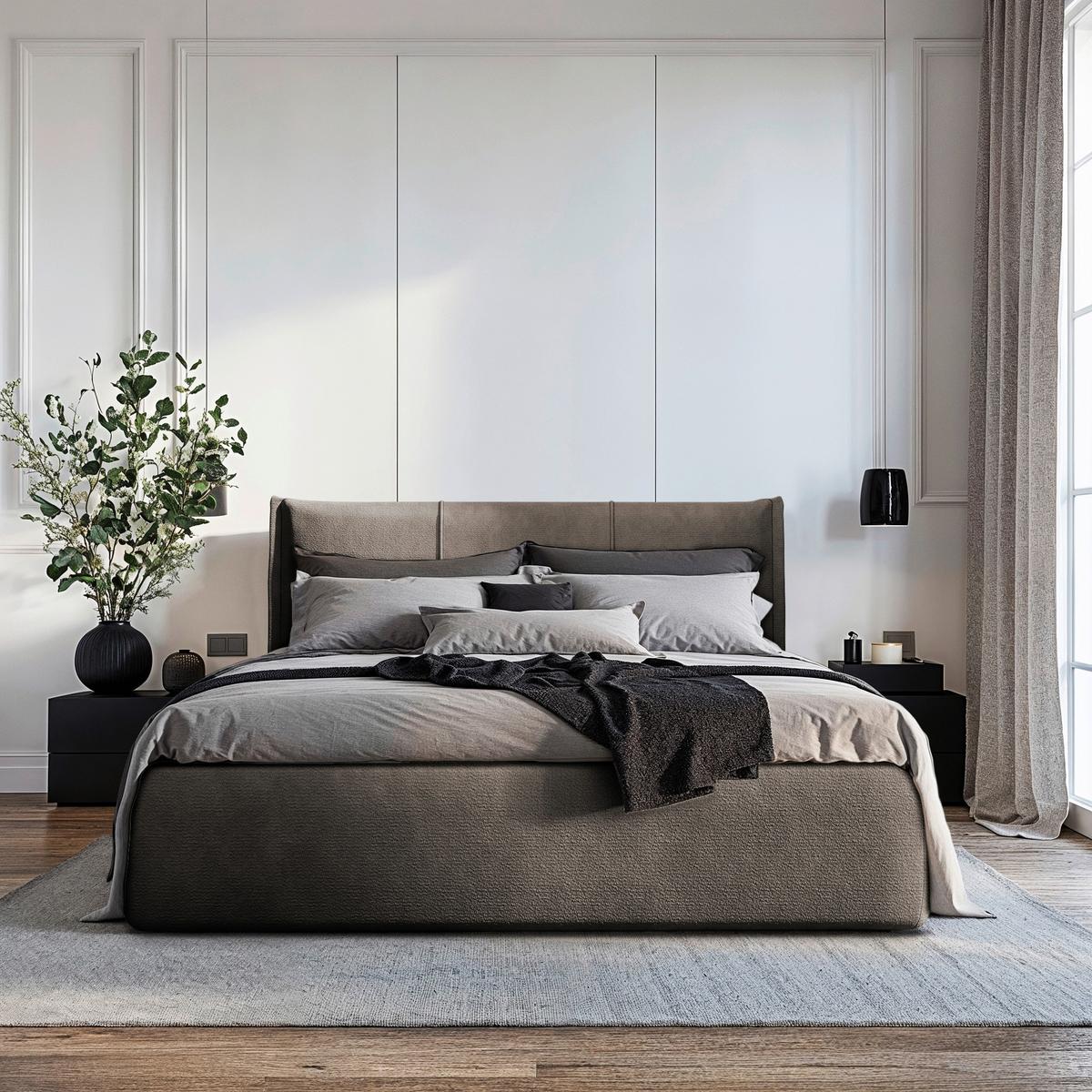 Polsterbett Beli Braun Lf: 140x200 Cm - Schwarz/Braun, MODERN, Holz/Holzwerkstoff (140/200cm) - MID.YOU