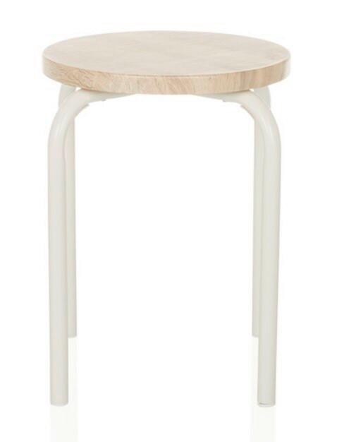 Stapelhocker Alranda Eichefarben, Weiß B: 34 cm - Eichefarben/Weiß, MODERN, Holzwerkstoff/Metall (34/46/34cm) - MID.YOU