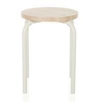 Stapelhocker Alranda Eichefarben, Weiß B: 34 cm - Eichefarben/Weiß, MODERN, Holzwerkstoff/Metall (34/46/34cm) - MID.YOU