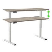 Schreibtisch Office Edition Eiche Dekor/weiß B: 138 Cm - Weiß/Sonoma Eiche, MODERN, Holzwerkstoff/Metall (138/69-119/67cm) - MID.YOU