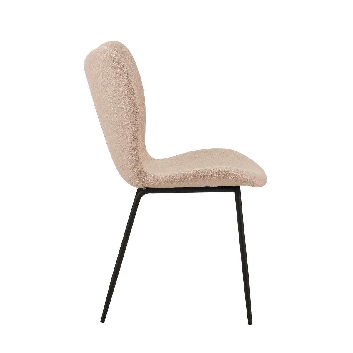Stuhl-Set Caen Beige B: 50 cm - Beige/Schwarz, MODERN, Textil/Metall (50/88,5/42cm) - MID.YOU