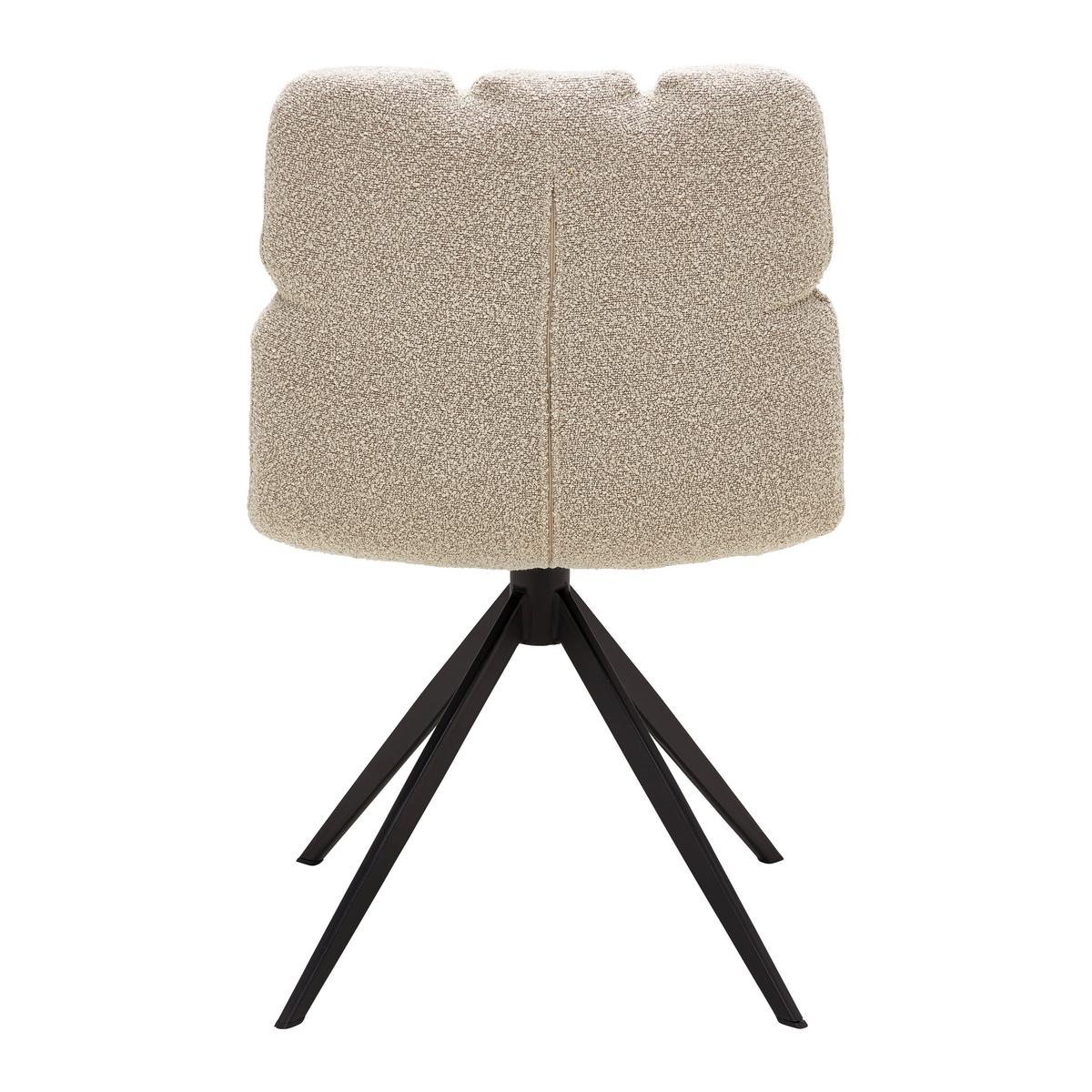 Otočná stolička MALU béžová - čierna/béžová, Modern, kov/textil (53/68/83cm) - Bessagi Home