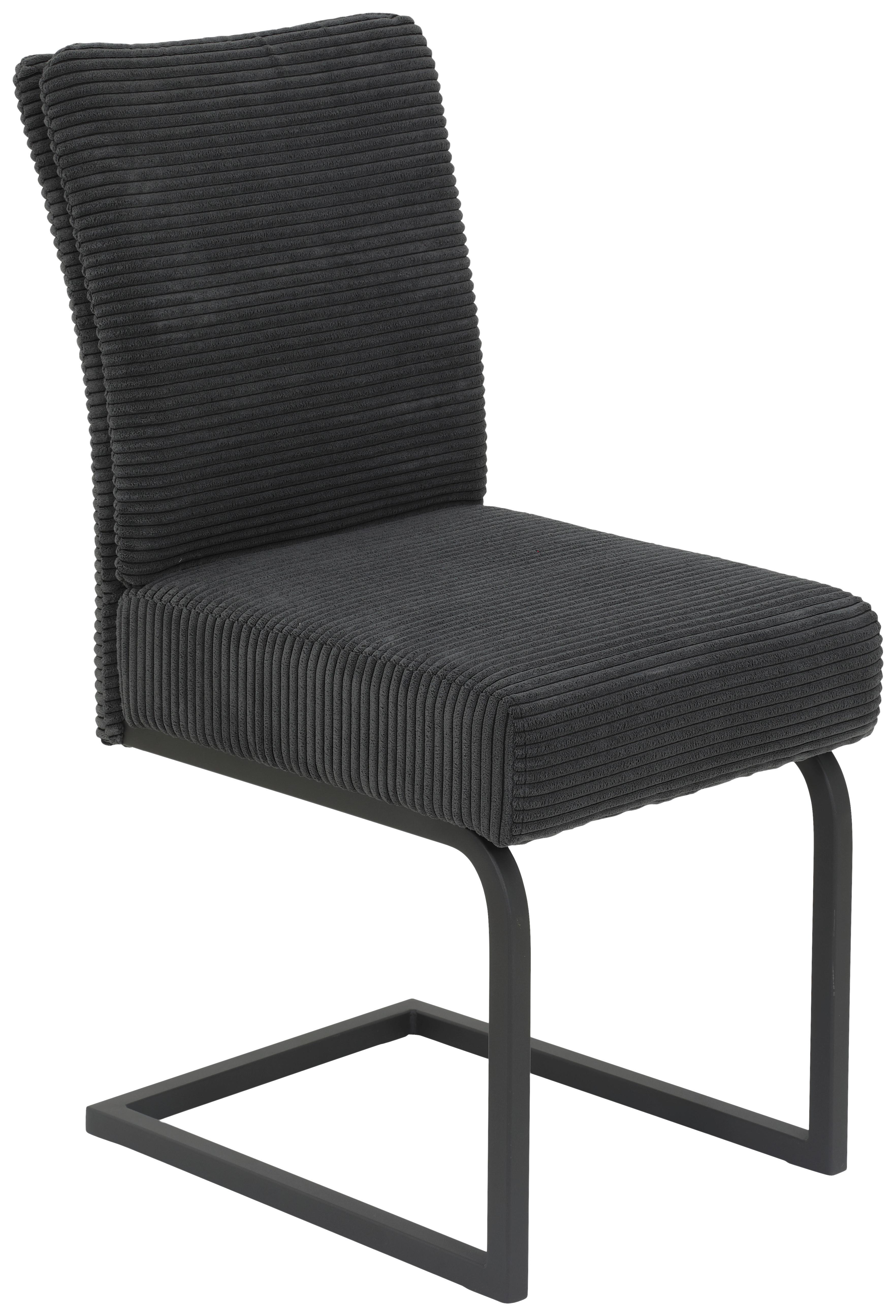 Schwingstuhl Olivia Giga-S - Anthrazit/Schwarz, MODERN, Textil/Metall (61/91/43cm)