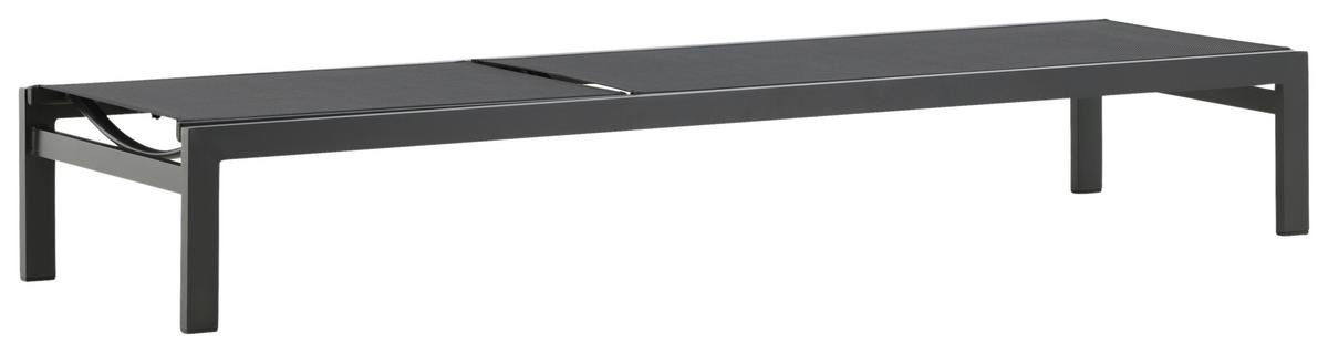 Sonnenliege Copacabana Aluminium - Schwarz, KONVENTIONELL, Metall (60/30/195cm) - Gardenson